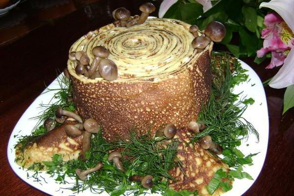 hemp salad with mushrooms