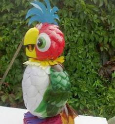parrot crafts from plastic bottles