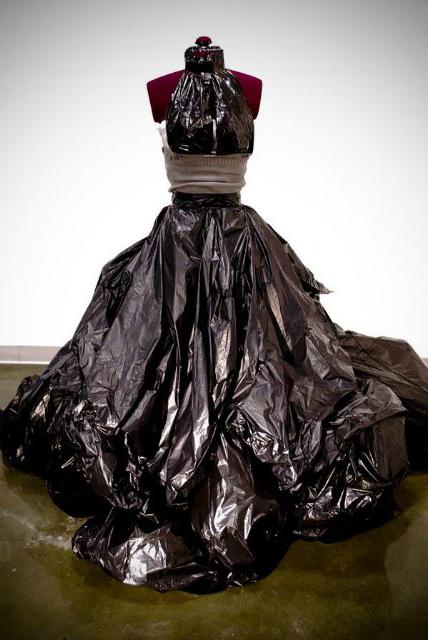 make dresses out of garbage bags