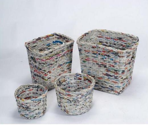 basket of newspaper tubes