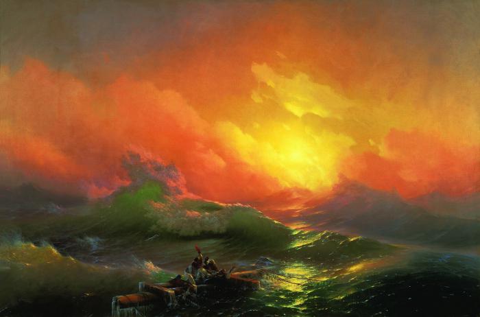 picture of Ayvazovsky's pictures with the titles
