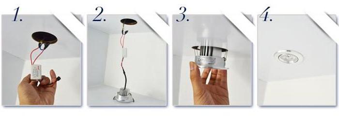 led spot lights for suspended ceilings with their hands