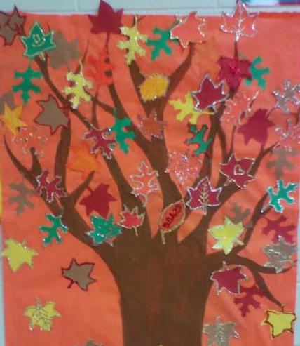 applique paper on the theme of autumn