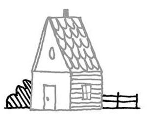 cómo dibujar una casa con un lápiz por etapas