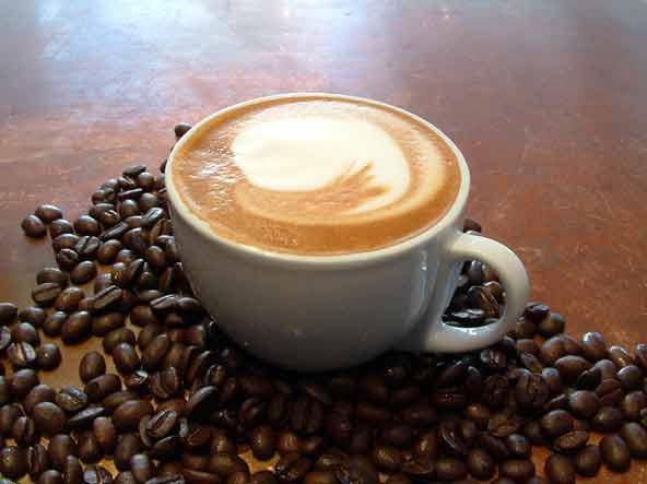 Kaffee mit Milch Foto