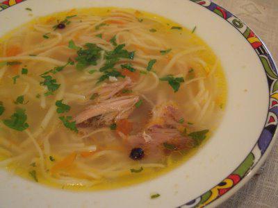 ligero de pollo de la receta de sopa