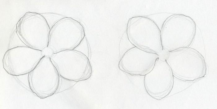 rysować kwiaty ołówkiem po prostu