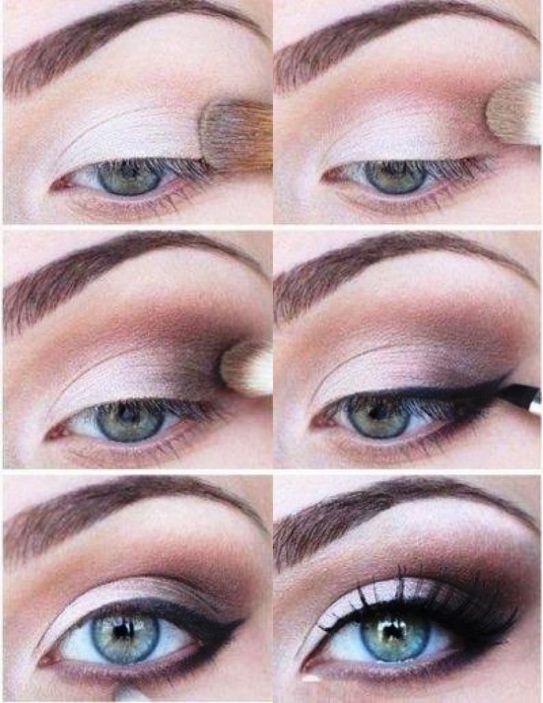 Abend-make-up für brünetten mit blauen Augen