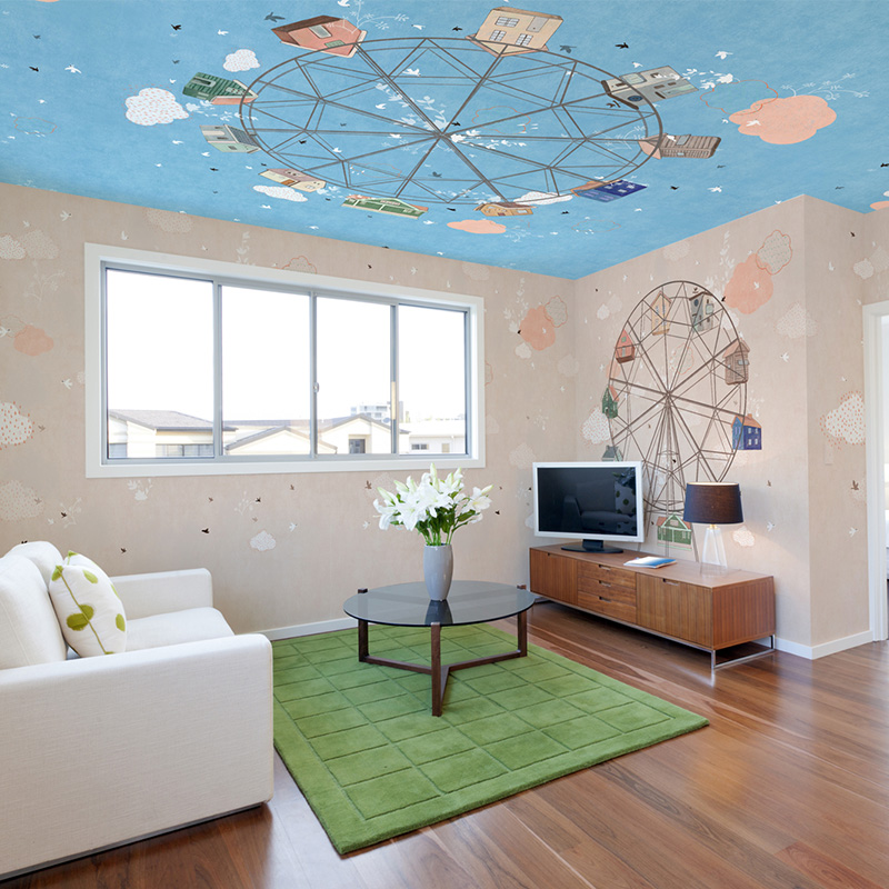 Wallpaper ceiling
