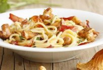 Pasta mit Pfifferlingen in Sahne-Sauce: Beschreibung und Zubereitungsarten Gerichte