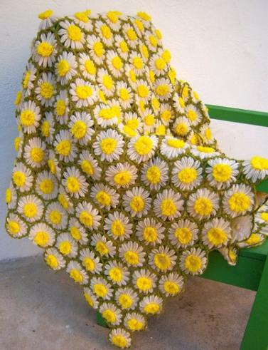 शाल crochet daisies