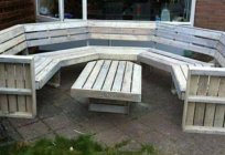 Garden furniture made of pallets with their hands