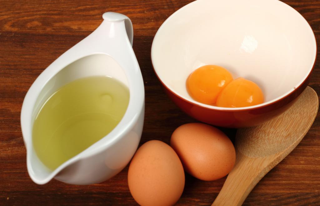 olive oil and egg yolks for hair