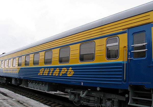火车的路线琥珀斯的莫斯科的加里宁格勒