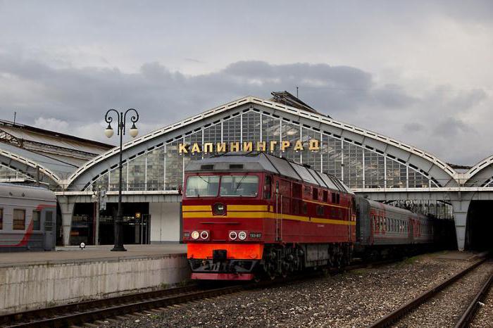火车的路线莫斯科的加里宁格勒