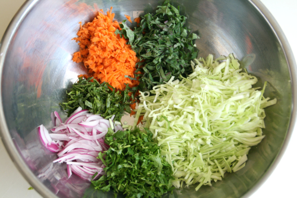 ingredientes para a salada