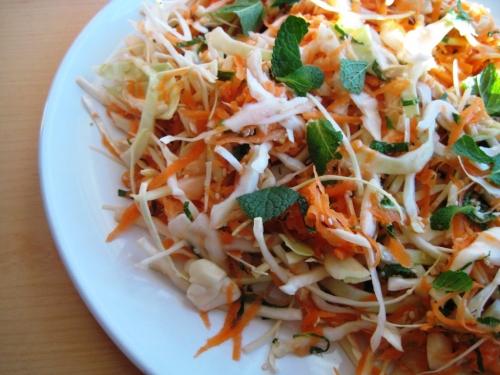 salad of cabbage and carrots with vinegar