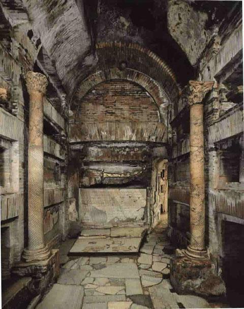 the catacombs of St. callixtus in Rome