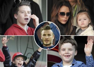 David Beckham and his children