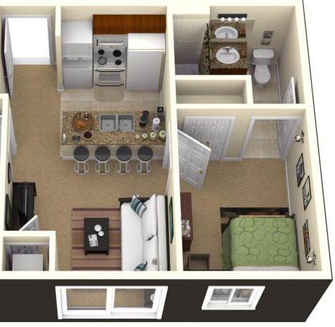 foto de layouts de 2 x apartamentos de um quarto