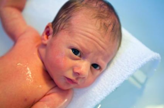 How to wash away a newborn baby boy