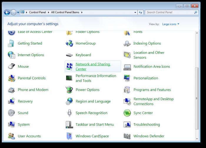 Windows 7, налаштування мережі