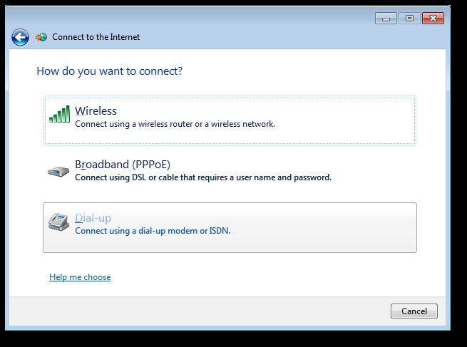 Ustawienia sieci Windows 7