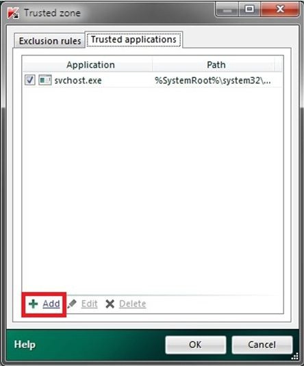 exception in Kaspersky