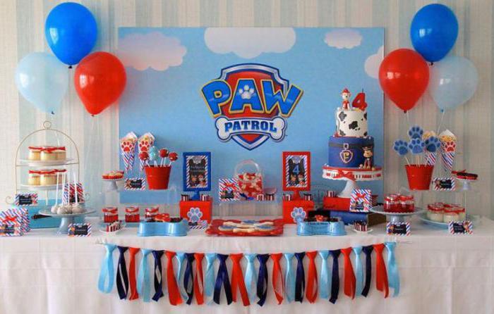 birthday in the style of paw patrol
