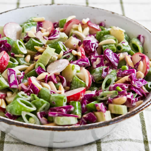 Salat aus Rotkohl und radieschen
