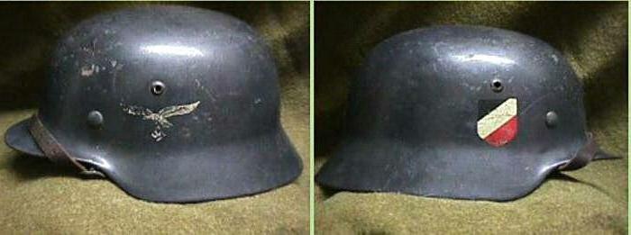 the geometric dimensions of German helmets of the second world war