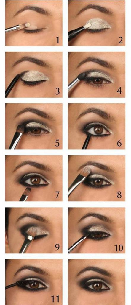 Smokey eyes for brown eyes step by step photo