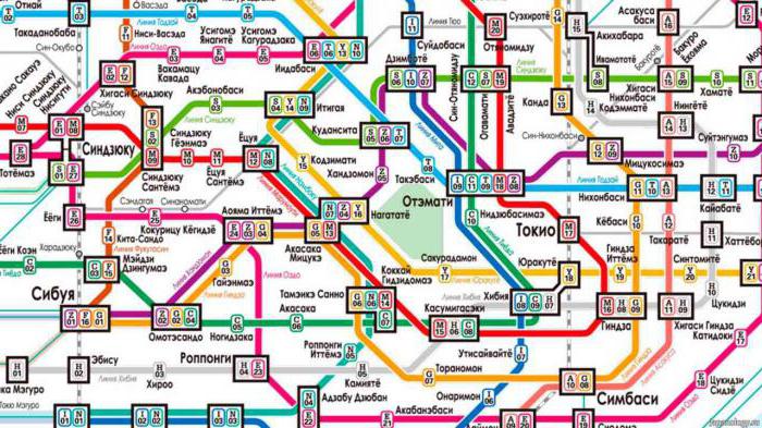 diagram of the Tokyo metro in Russian