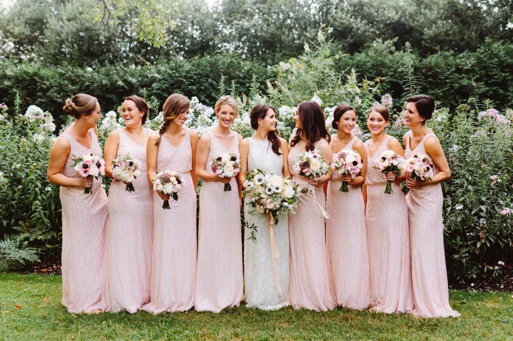 the Bride with her bridesmaids