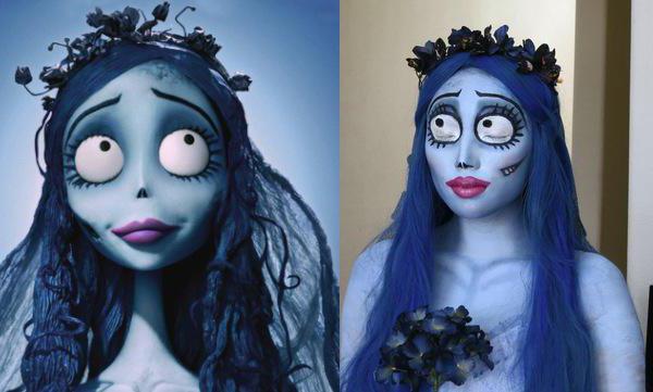 make-up für Halloween Corpse bride
