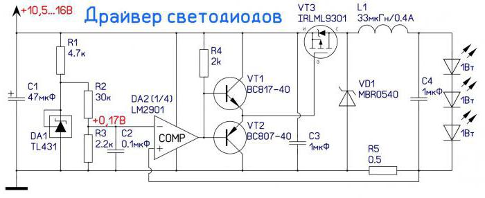 diagram of drivers for power LEDs