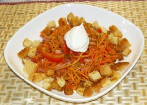 Salat обжорка mit Pilzen Rezept