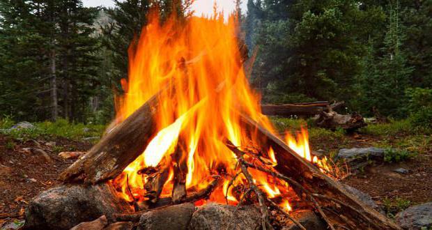 die Regeln der Züchtung des Lagerfeuers und der Brandschutzmaßnahmen