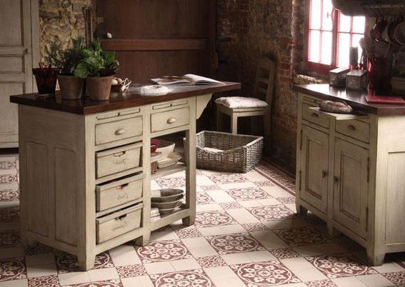 kitchen interior in brown and beige tones