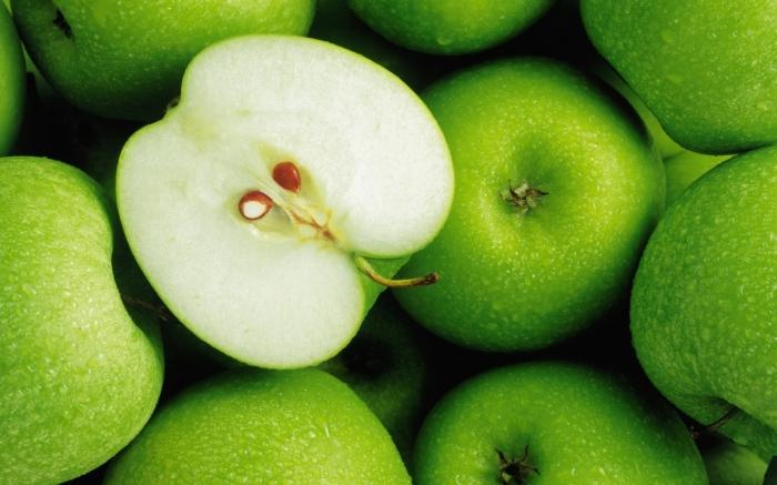  el uso de manzanas verdes