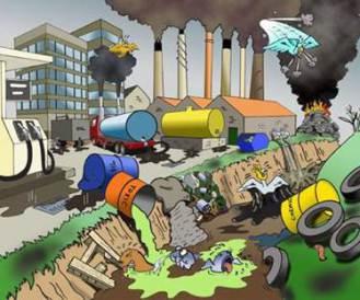 a poluição da terra e do solo