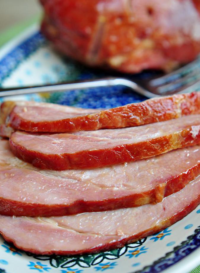 Pork ham, baked in foil