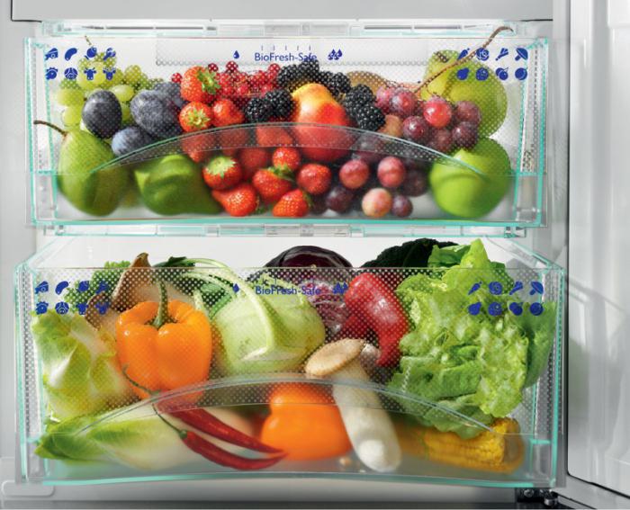 built-in refrigerator with crisper drawers