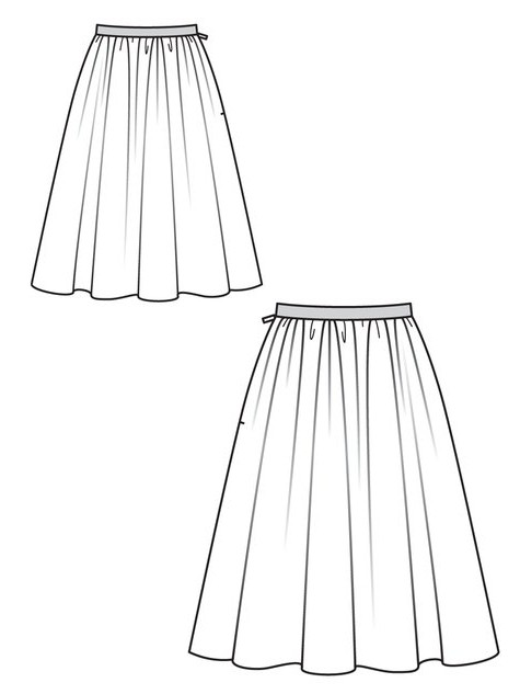 como costurar uma saia sino padrão
