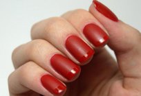 Red matte manicure: photos