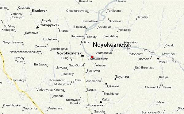 novokuznetsk en el mapa de rusia