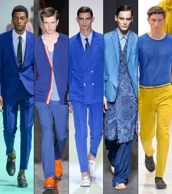 la combinación de azul con otros colores en la ropa