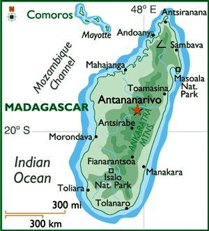 madagaskar na mapie