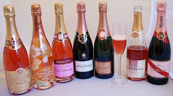 Francuskie różowy szampan