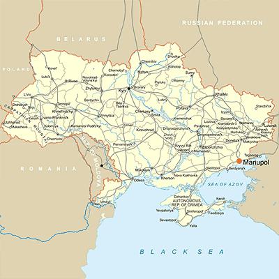 कहाँ Mariupol मानचित्र पर